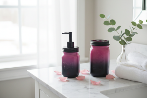 Pink & Black Bath Set Product Image